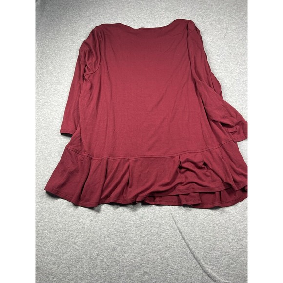 J.JILL Top 1X Tunic Wearever Collection‎ Rayon Maroon - Picture 6 of 6